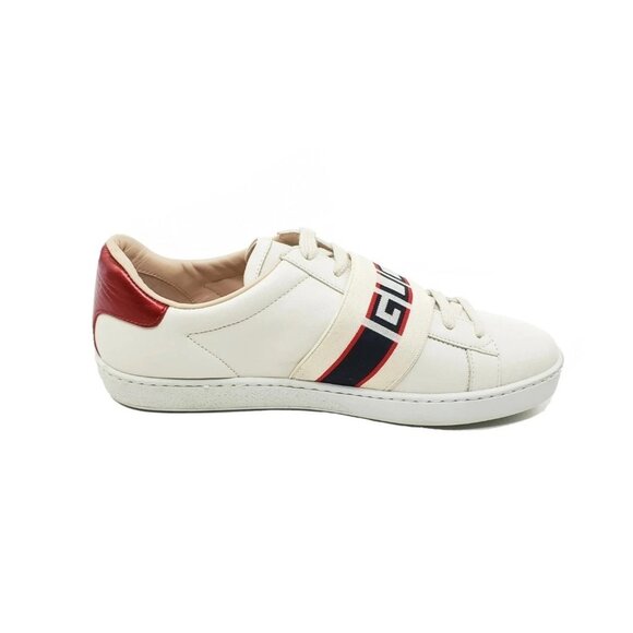 GUCCI Ace Stripe Red/White Sneakers Women Gucci Ace Stripe Logo Women\'s Leather Sneakers Red Ivory EU 37.5 US 7.5